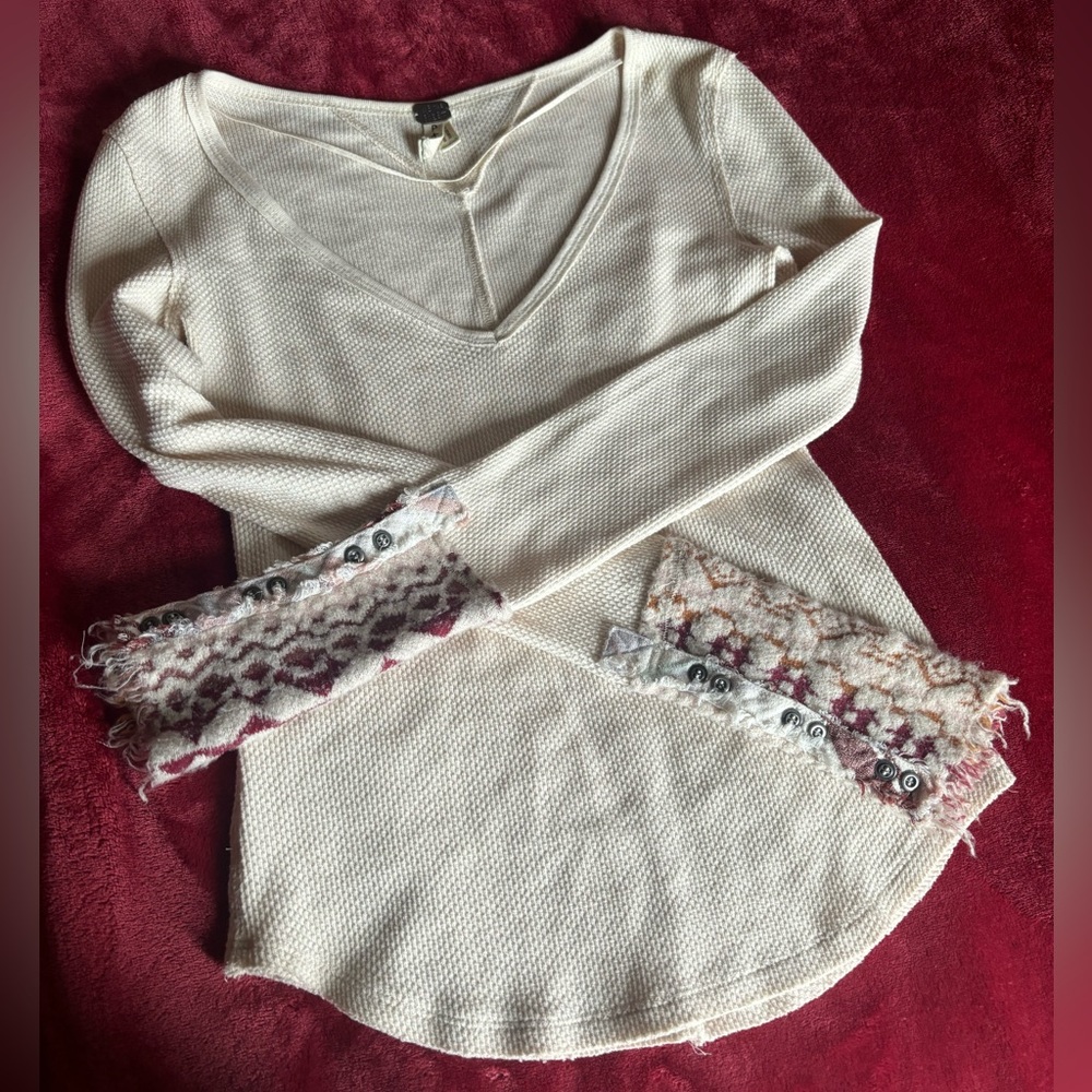 NWOT We The Free Free People Thermal Long Steve Top